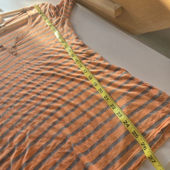 Splendid Bella Swan Meadow scene Striped Henley shirt Medium orange grey - Picture 13 of 17